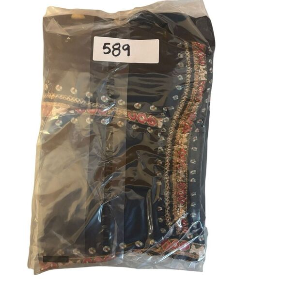 Farm Rio Anthropologie Maxi Skirt Y2K Boho Art Floral Ruffled Asymmetrical Sz XL - Picture 13 of 13